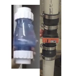 Check new check valve with existing check valve to identify size.